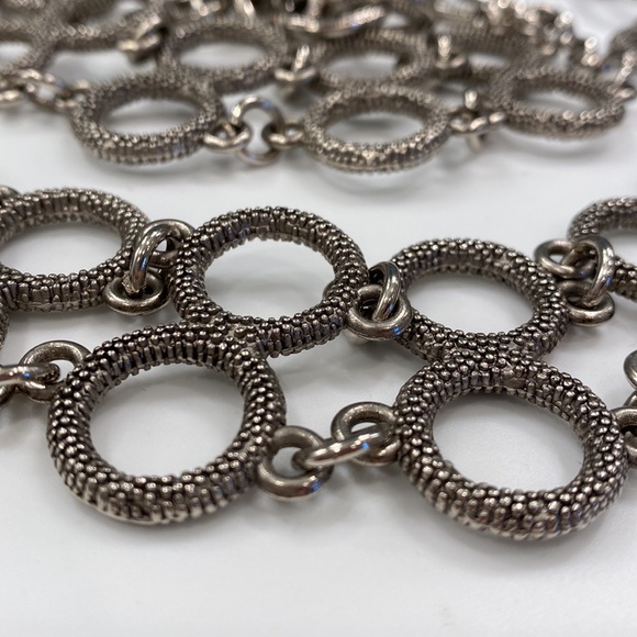 Antiqued Silver-Toned Textured Metal Figure/8 Linked Belt - EUC - Picture 8 of 16